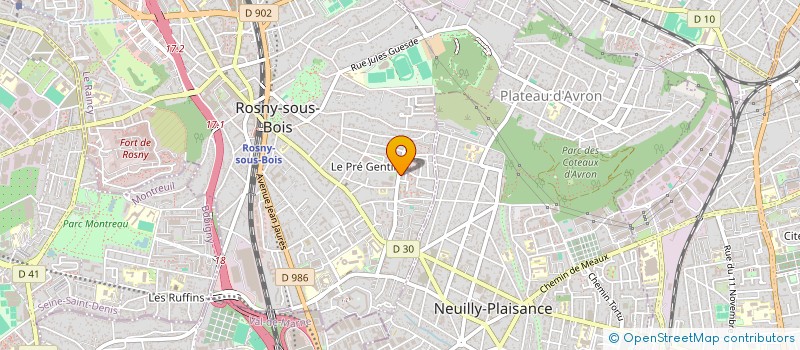localisation de l'entreprise S.HU  ROSNY-SOUS-BOIS