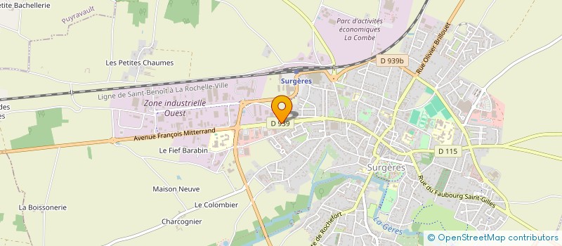 localisation de l'entreprise S.I.B.C.A.S. à SURGERES