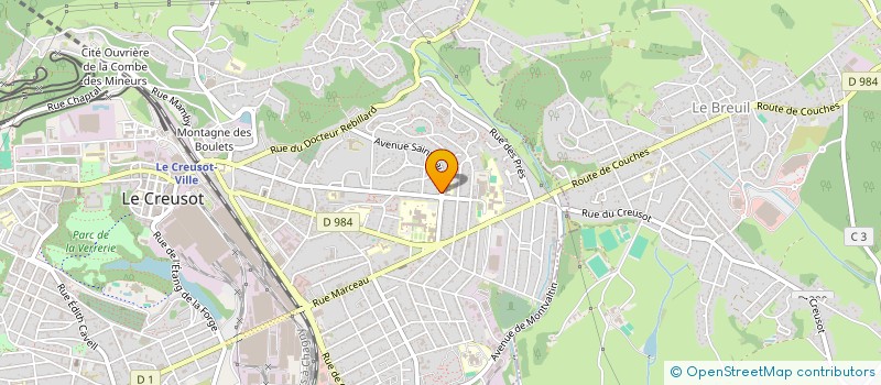 localisation de l'entreprise S.J.B SOURIRE - JOIE - BONHEUR  LE CREUSOT