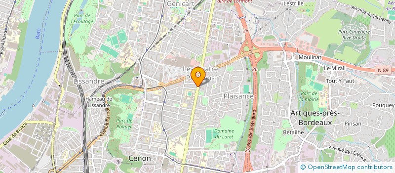 localisation de l'entreprise S. M. CONSTRUCTION  CENON