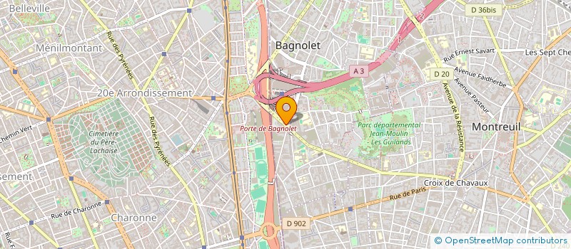 localisation de l'entreprise S.O PROJECT à BAGNOLET