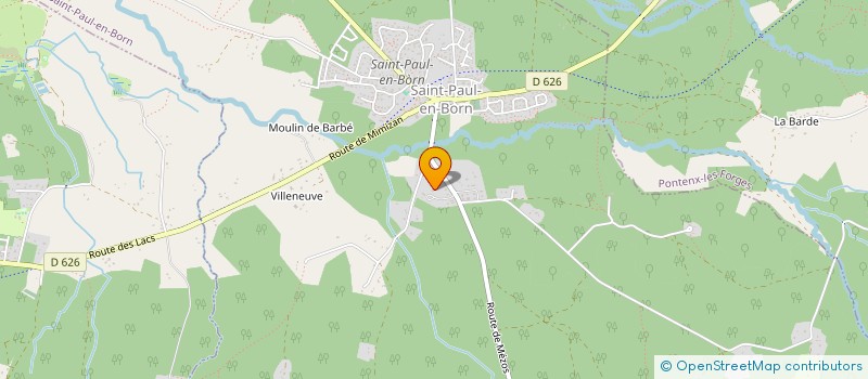 localisation de l'entreprise S.P.B.  SAINT-PAUL-EN-BORN