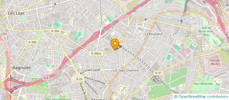 localisation de l'entreprise S.P.H. à MONTREUIL