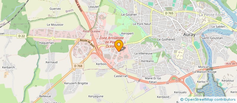 localisation de l'entreprise S.P.K. à AURAY