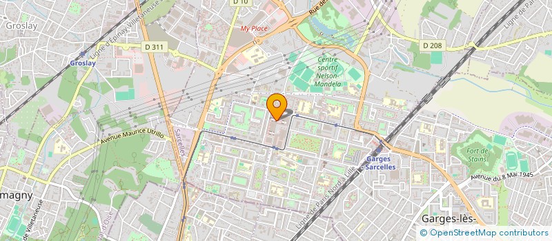 localisation de l'entreprise S.P.T.  SARCELLES