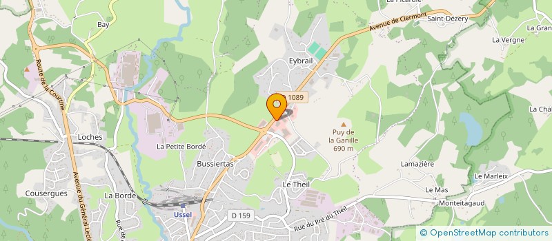 localisation de l'entreprise S.U.M. à USSEL