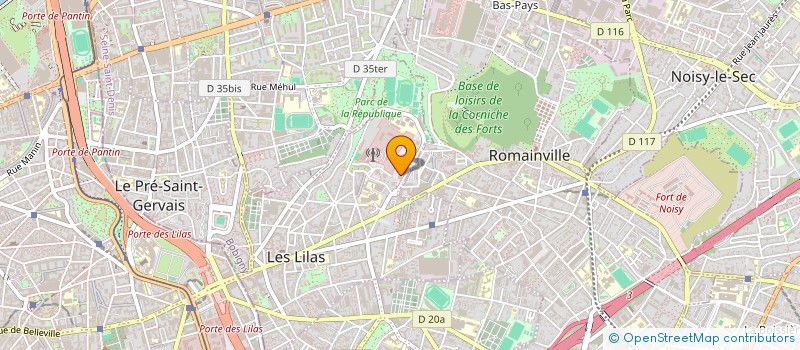localisation de l'entreprise S.V.M.  LES LILAS