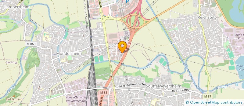localisation de l'entreprise S2G SYSTEMES GRAPHIQUES GODEL à MUNDOLSHEIM