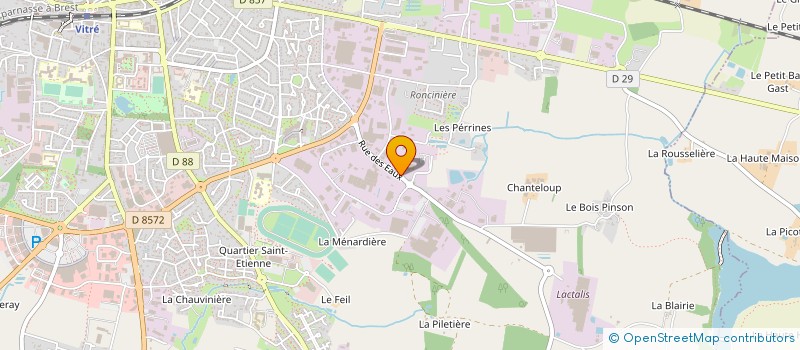 localisation de l'entreprise S3T EC (SYNDICAT DE TRI, TRAITEMENT, TRANSITION ECOLOGIQUE ET CIRCULAIRE) à VITRE