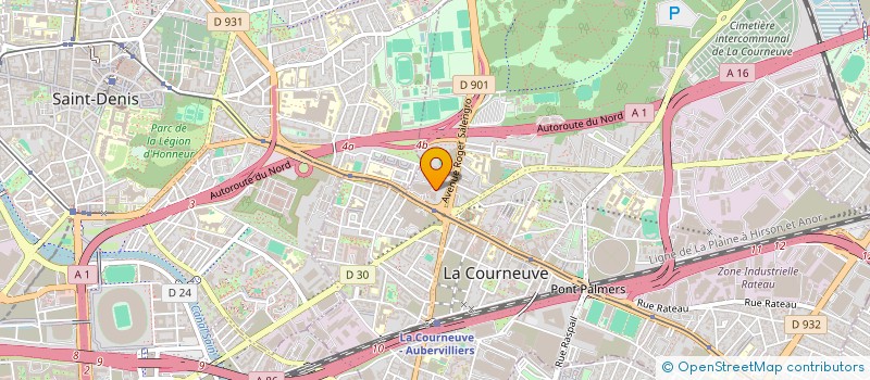 localisation de l'entreprise SA à LA COURNEUVE