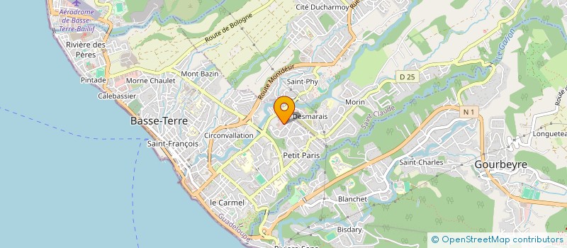 localisation de l'entreprise SA AUTO CARAIBES à BASSE-TERRE