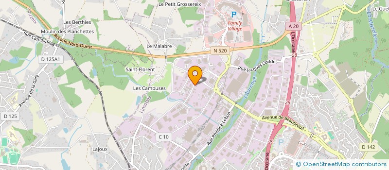 localisation de l'entreprise SA CHARIER à LIMOGES