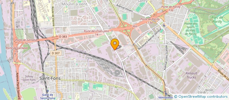 localisation de l'entreprise SA CHAUDRONNERIE DU MOULIN A VENT à VENISSIEUX