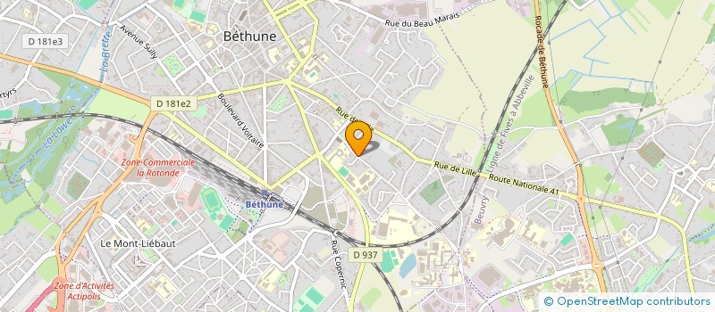 localisation de l'entreprise SA DES ETABLISSEMENTS FAVIERE  BETHUNE