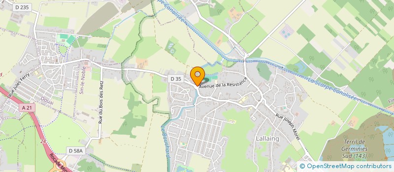 localisation de l'entreprise SA DUJARDIN ET FILS à LALLAING