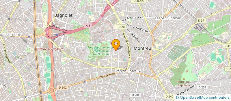 localisation de l'entreprise SA EXEMPLE à MONTREUIL