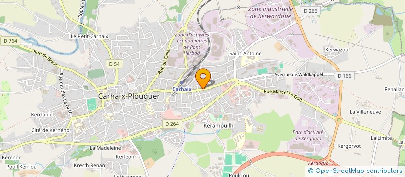 localisation de l'entreprise SA GARAGE DU PAYS DES AVENS à CARHAIX-PLOUGUER