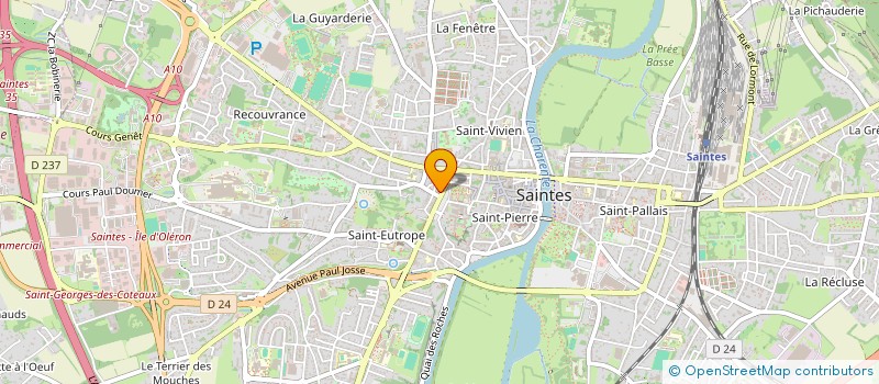 localisation de l'entreprise SA GRELAUD à SAINTES