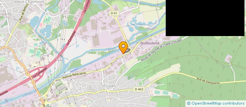 localisation de l'entreprise SA JEANNEROT TRANSPORTS à ETUPES