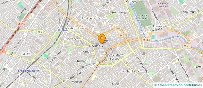 localisation de l'entreprise SA LOMMEZ  ROUBAIX