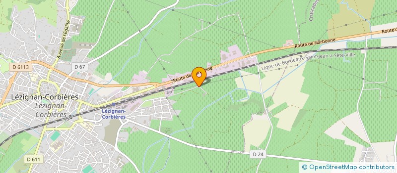 localisation de l'entreprise SA PEGASE à LEZIGNAN-CORBIERES