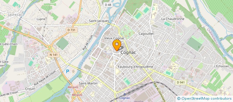 localisation de l'entreprise SA PISCINES ET TENNIS COTE D ARGENT à COGNAC