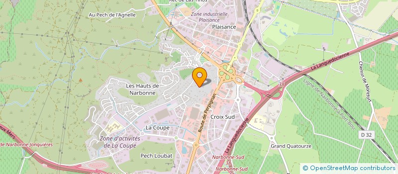 localisation de l'entreprise SA PLAISANCE AUTO SERVICE à NARBONNE