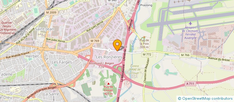 localisation de l'entreprise SA POUGHON PNEUS à CLERMONT-FERRAND