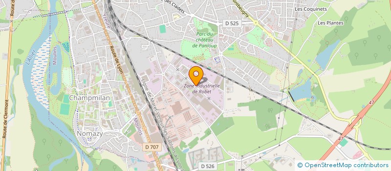 localisation de l'entreprise SA RAYMOND LARVARON à YZEURE