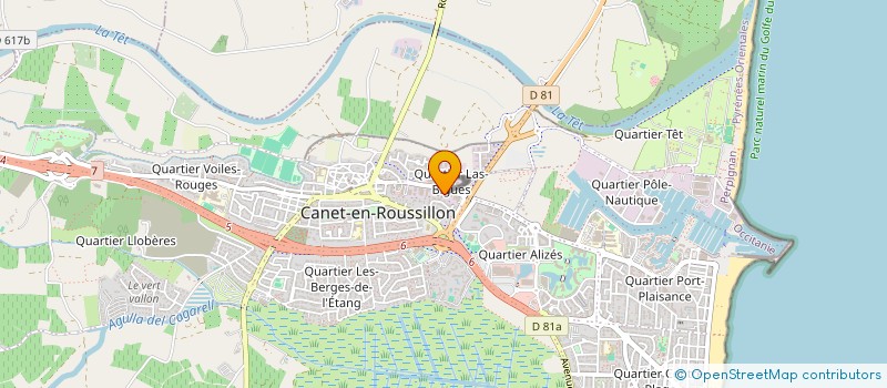 localisation de l'entreprise SA ROUSSILLON ALU à CANET-EN-ROUSSILLON