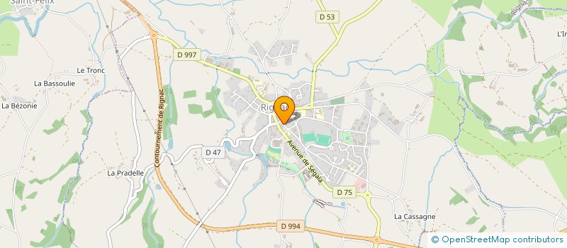 localisation de l'entreprise SA SOBEVIAD SOC BETAIL VIANDE AVEYR DROM à RIGNAC