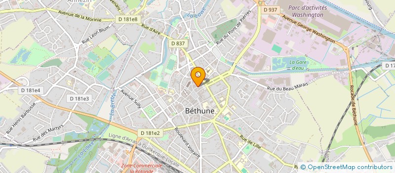 localisation de l'entreprise SA SOGESCO à BETHUNE