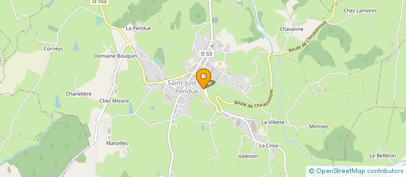 localisation de l'entreprise SA TISSAGES MONDIERE à SAINT-JUST-LA-PENDUE