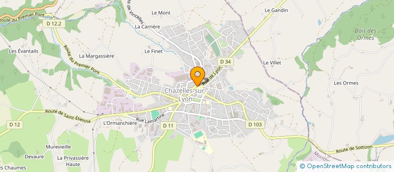 localisation de l'entreprise SABAU CONSTRUCT à CHAZELLES-SUR-LYON