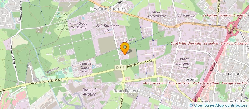 localisation de l'entreprise SABI TRANSPORT à MERIGNAC