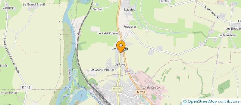 localisation de l'entreprise SABLAGE BOURBONNAIS  BILLY