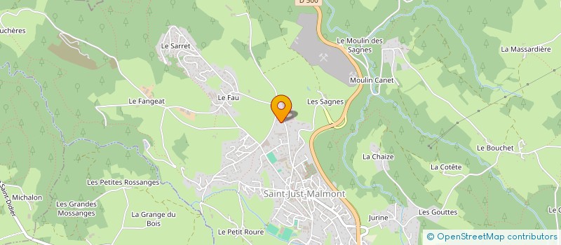localisation de l'entreprise SABOMAT à SAINT-JUST-MALMONT