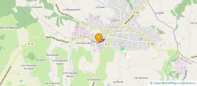 localisation de l'entreprise SABRINA PEREZ à CHAZELLES-SUR-LYON