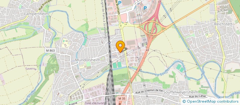 localisation de l'entreprise SACENET à MUNDOLSHEIM