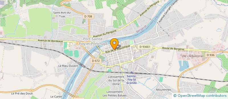 localisation de l'entreprise SADEMA SA à SAINTE-FOY-LA-GRANDE