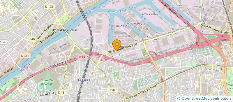 localisation de l'entreprise SAFITRANS à GENNEVILLIERS