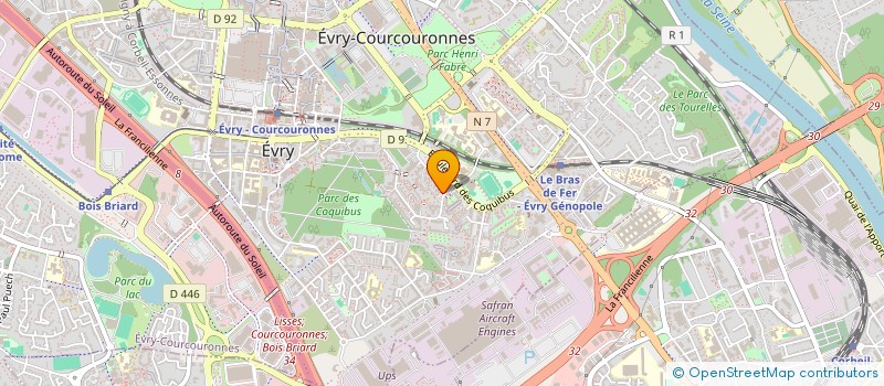 localisation de l'entreprise SAGA SUPERMARCHE à EVRY-COURCOURONNES