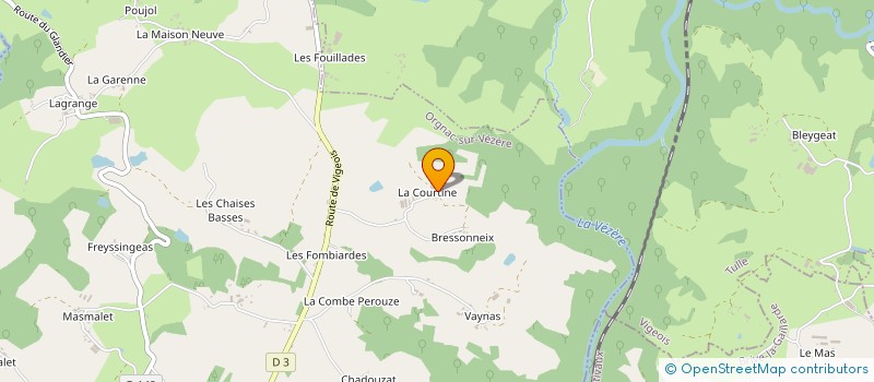 localisation de l'entreprise SAGNE CEREALES à ORGNAC-SUR-VEZERE