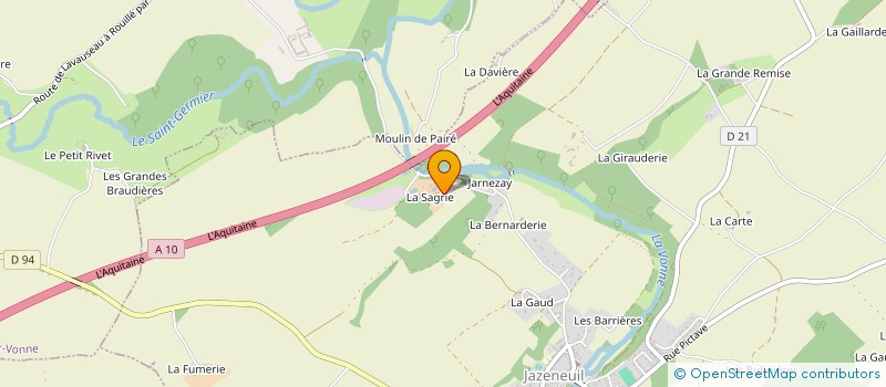 localisation de l'entreprise SAGRIE FG (SASU) à JAZENEUIL