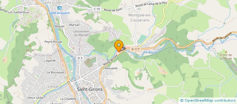 localisation de l'entreprise SAINT GIRONS PNEUS à SAINT-GIRONS