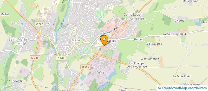 localisation de l'entreprise SAINT LEGER DISTRIBUTION à MELLE