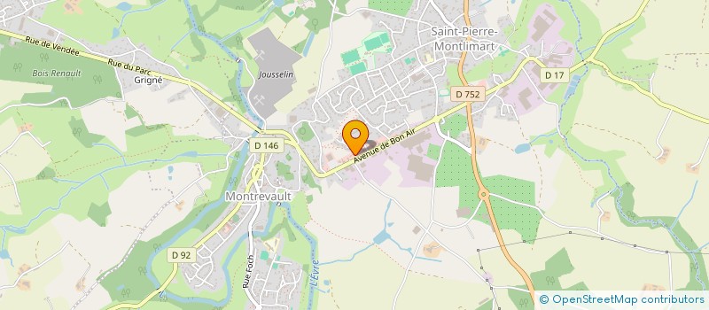 localisation de l'entreprise SAINT PIERRE AUTO à MONTREVAULT-SUR-EVRE
