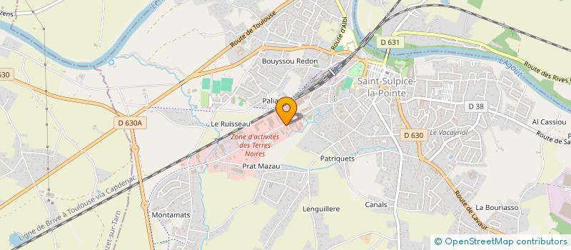 localisation de l'entreprise SAINT SULPICE PNEU à SAINT-SULPICE-LA-POINTE