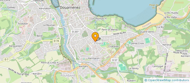 localisation de l'entreprise SALON DE COIFFURE BOURIGAN  DOUARNENEZ