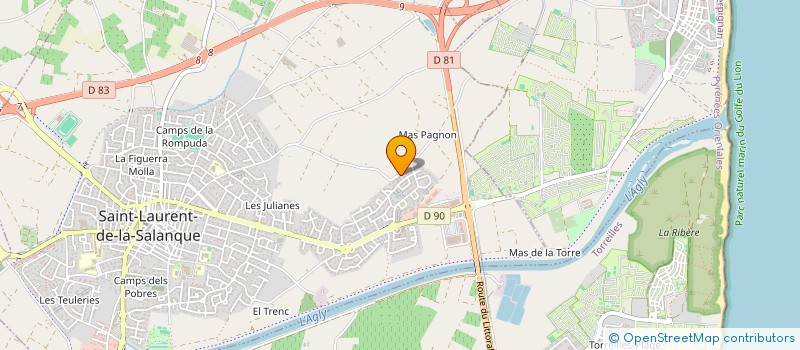 localisation de l'entreprise SAMSTEVE à ST LAURENT DE LA SALANQUE